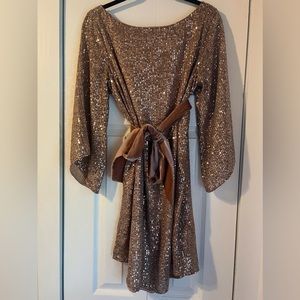 Blush sequin Anthropologie dress